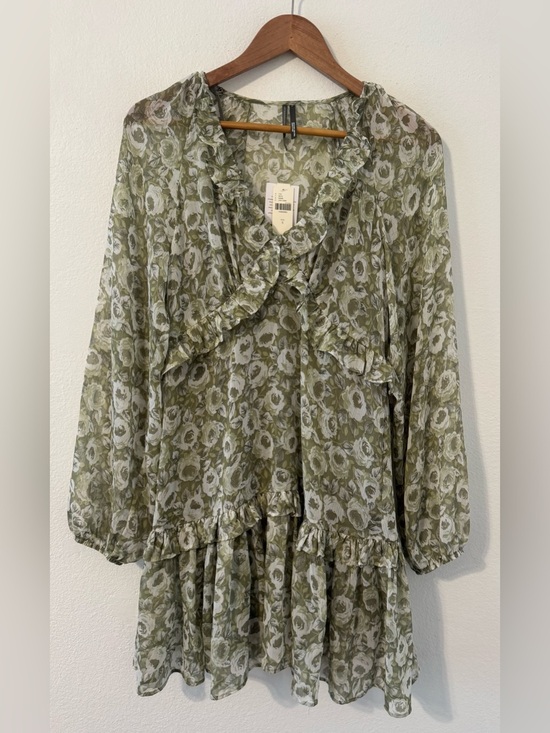 Anthropologie Dresses & Skirts - Loverly Grey x Anthropologie Puff-Sleeve Ruffle Mini Dress Floral NWT Small